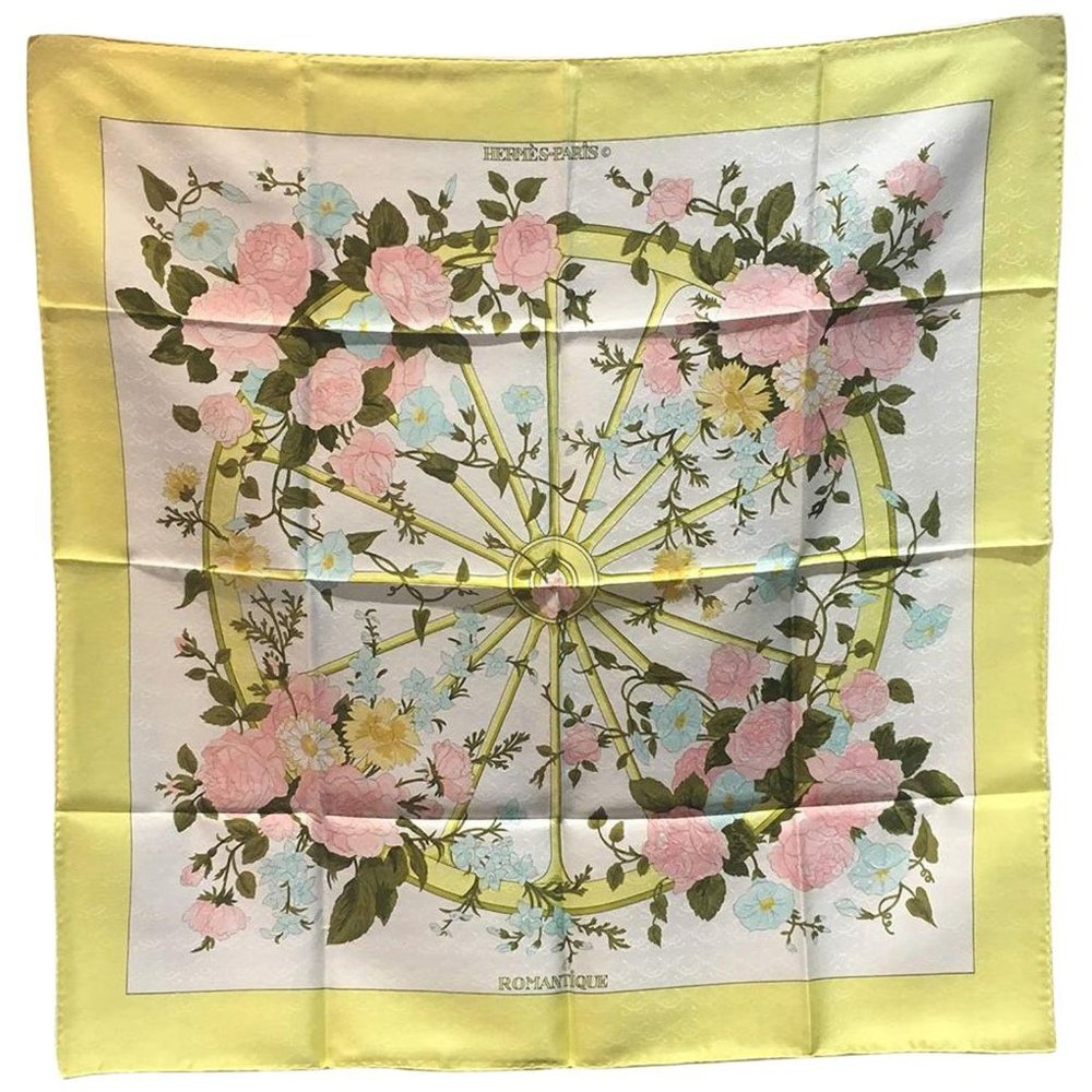 Hermès Vintage 'Romantique 90' Silk Scarf by Maurice Tranchant